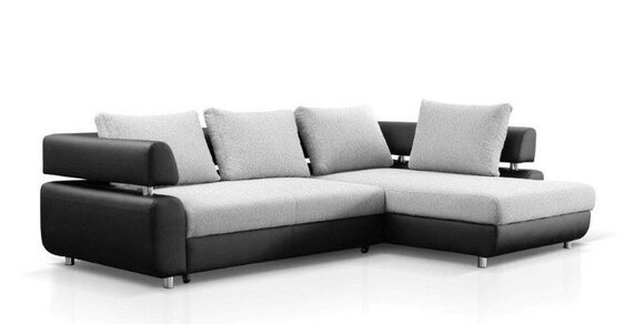 Ecksofa Wohnlandschaft + Bettfunktion Sofa Ecksofa Couch Ecke Polster von JVmoebel