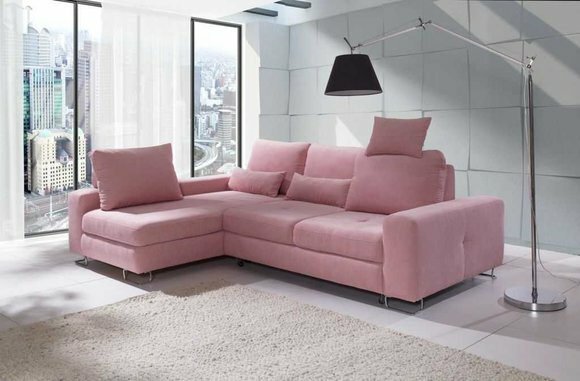 Ecksofa Wohnlandschaft Polster mit Bettfunktion Sofa Ecksofa Couch Ecke von JVmoebel