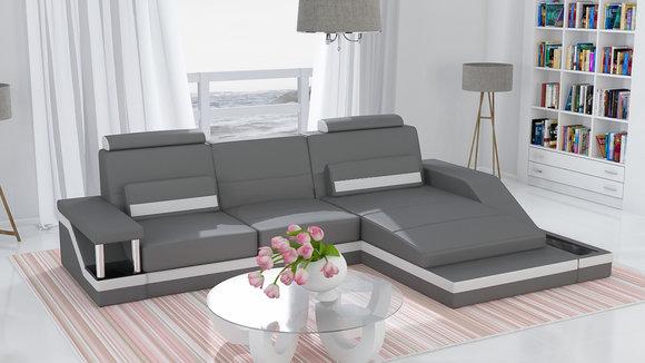 Ecksofa Wohnlandschaft Sofa Couch Eck Garnitur Leder Textil Stoff Hamburg von JVmoebel