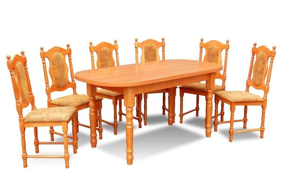 Essgruppe Esstisch Tisch mit 6 x Stühlen Model Z24 von JVmoebel