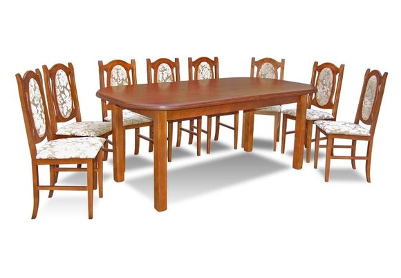 Essgruppe Esstisch Tisch mit 8 x Stühlen Model Z23 von JVmoebel