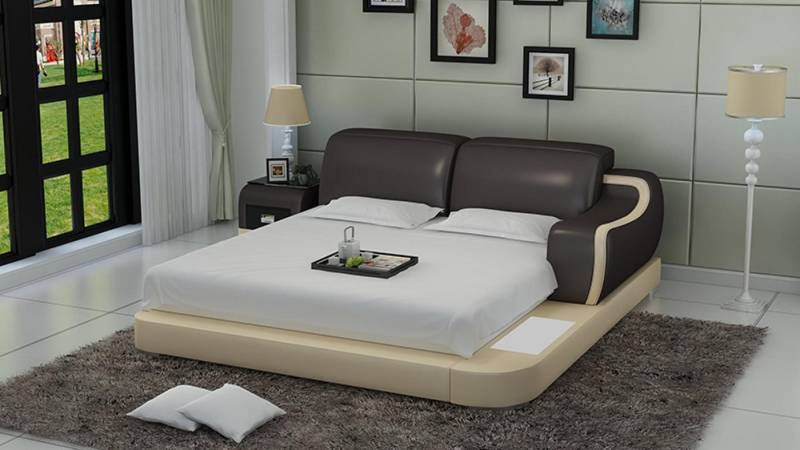 JVmoebel, Wasserbett Hotel Doppel Bett Betten Komplett Lederbett Polsterbett, (Wasserbett LB8803), Made in Europa von JVmoebel