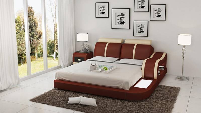 JVmoebel, Wasserbett Hotel Doppel Bett Betten Komplett Lederbett Polsterbett, (Wasserbett LB8811), Made in Europa von JVmoebel