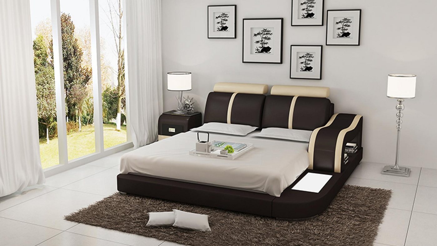JVmoebel, Wasserbett Hotel Doppel Bett Betten Komplett Lederbett Polsterbett, (Wasserbett LB8811), Made in Europa von JVmoebel
