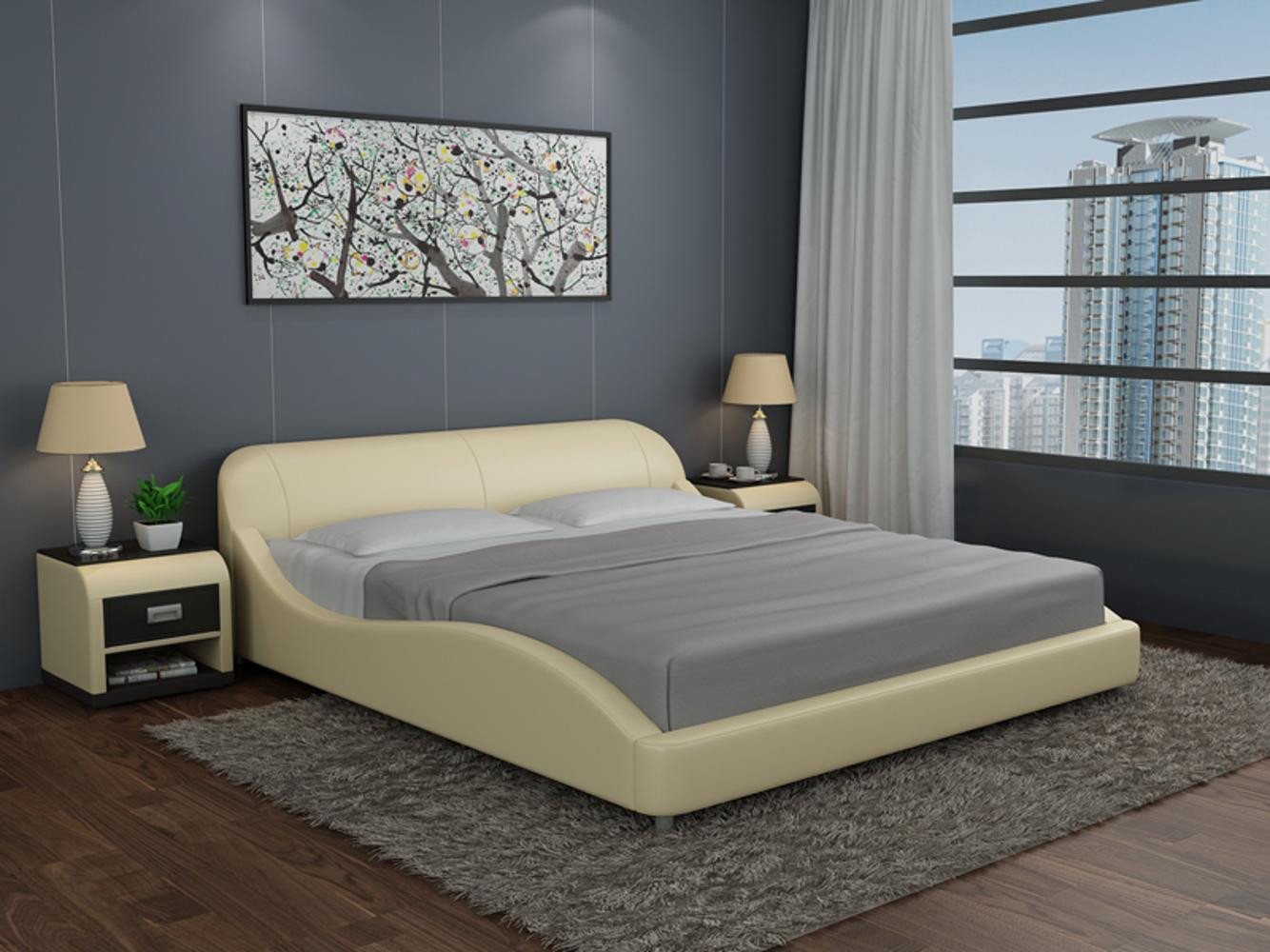 JVmoebel, Wasserbett Hotel Doppel Bett Betten Komplett Lederbett Polsterbett, (Wasserbett LB8822), Made in Europa von JVmoebel