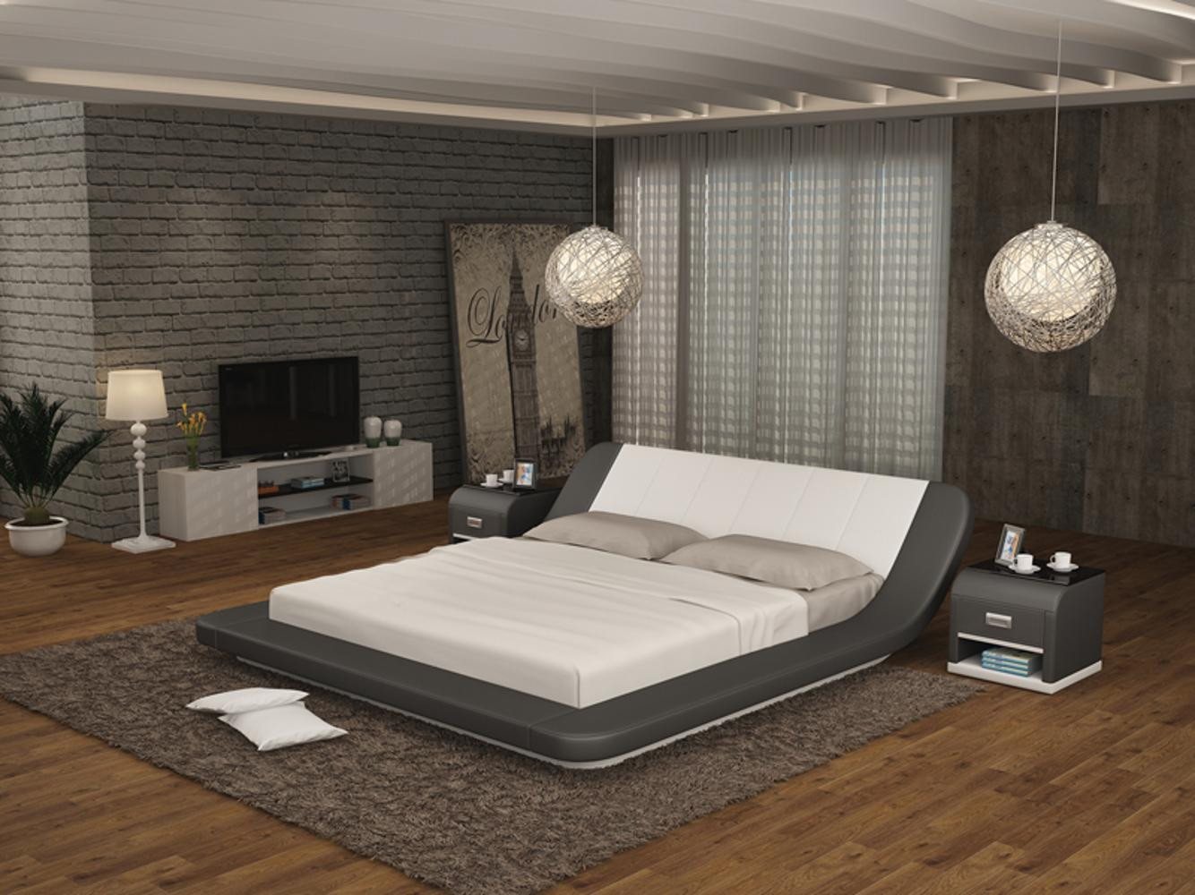 JVmoebel, Wasserbett Hotel Doppel Bett Betten Komplett Lederbett Polsterbett, (Wasserbett LB8826), Made in Europa von JVmoebel