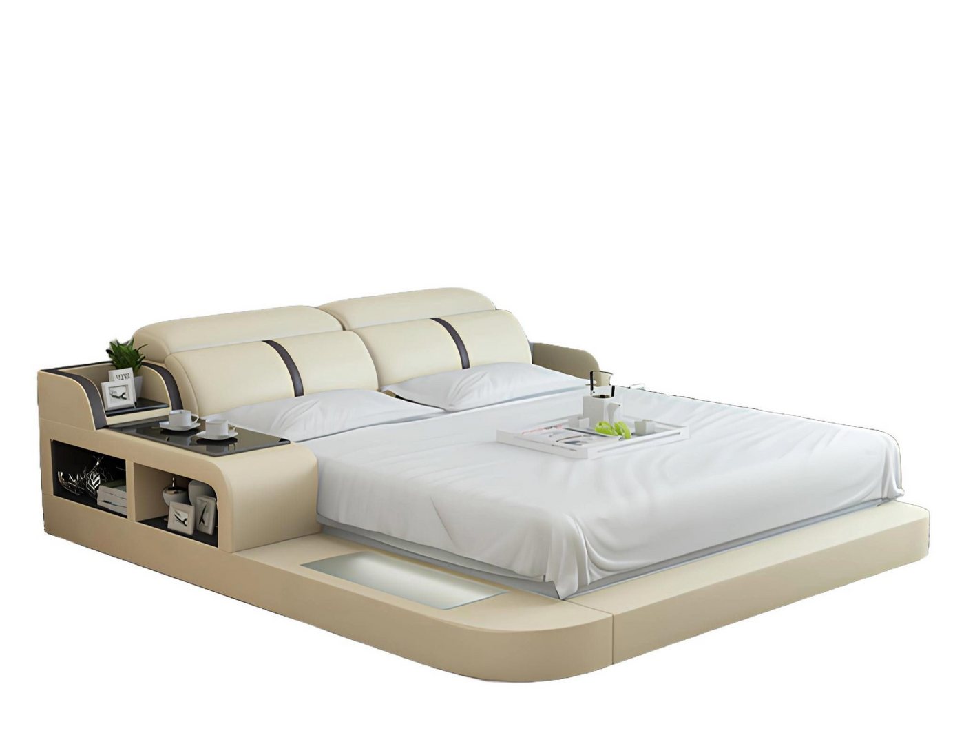 JVmoebel, Wasserbett Hotel Doppelbett Betten Komplett Lederbett Polsterbett modern, (1-tlg., Lederbett), Made in Europa von JVmoebel