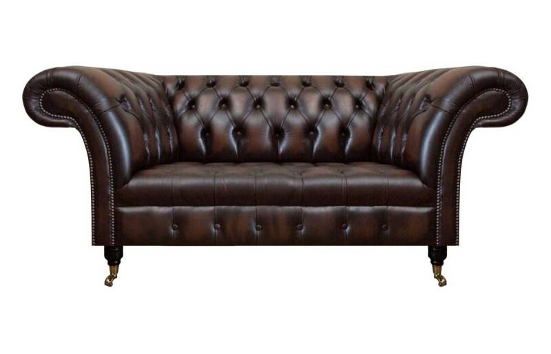 JVmoebel 2-Sitzer Braun Luxus Leder Sofa Zweisitzer Couch Wohnzimmer Polstermöbel, 1 Teile, Made in Europa von JVmoebel