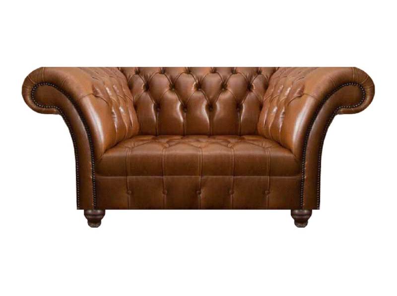 JVmoebel Chesterfield-Sofa Brauner Chesterfield Leder Zweisitzer Designer Kunstleder 2-Sitzer, 1 Teile, Made in Europa von JVmoebel