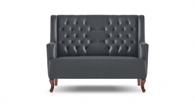 JVmoebel 2-Sitzer Chesterfield Sofa 2-Sitzer Schwarz Ledersofa mit Knöpfen, 1 Teile, Made in Europe von JVmoebel
