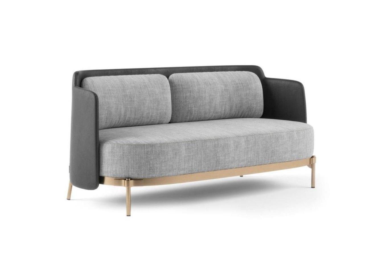 JVmoebel 2-Sitzer Designer Grauer 2-Sitzer Luxus Wohnzimmer Polster Couch Textil, 1 Teile, Made in Europa von JVmoebel