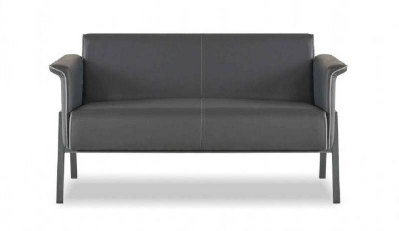 JVmoebel 2-Sitzer Dunkelgrauer 2-Sitzer Arbeitszimmer Moderner Leder Zweisitzer Edle, 1 Teile, Made in Europa von JVmoebel