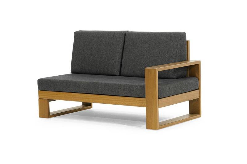 JVmoebel 2-Sitzer Dunkelgrauer Zweisitzer Designer Gartenmöbel Holzgestell Robuste Möbel, Made in Europa von JVmoebel