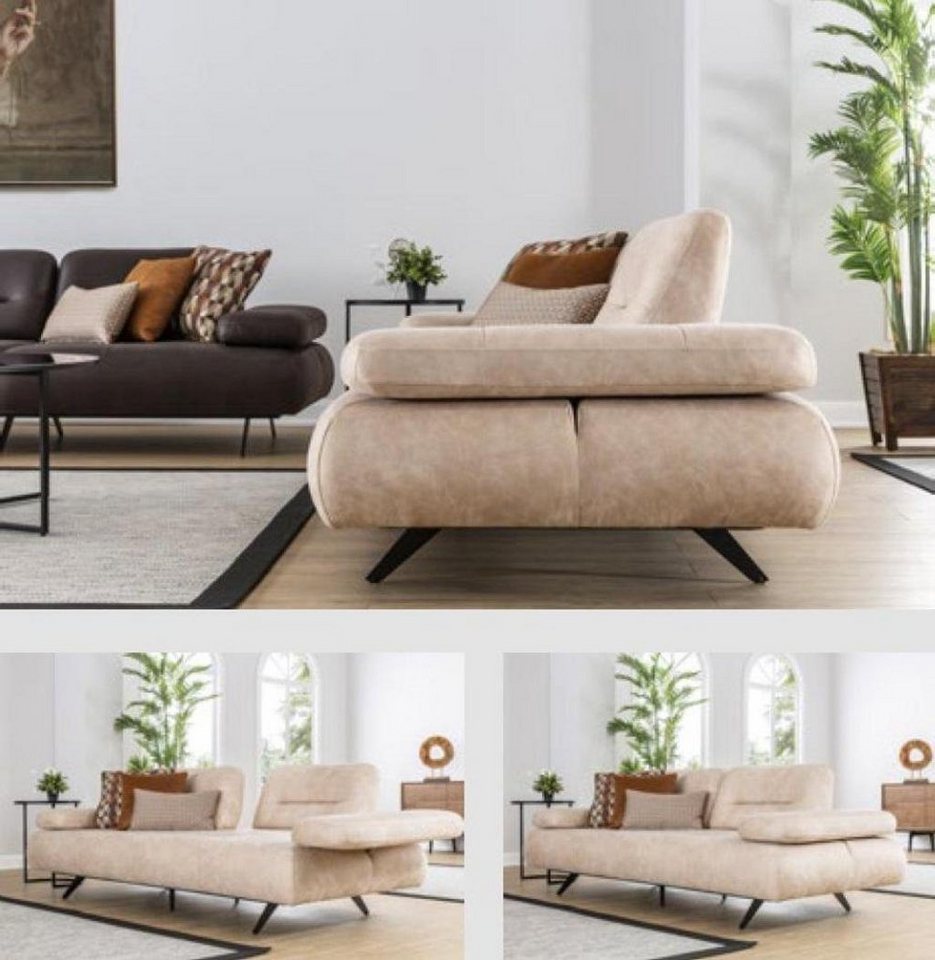 JVmoebel 2-Sitzer Sofa 2 Sitzer Polstersofa beige Textill Design Modern Couch Sofas von JVmoebel