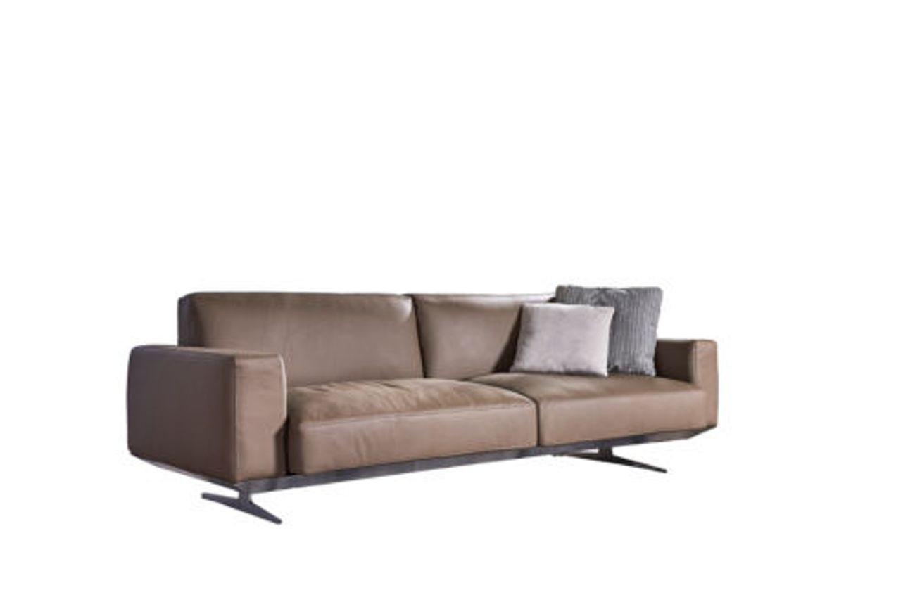 JVmoebel 3-Sitzer Brauner Dreisitzer Möbel Moderne Leder Couch Polster Design Sofa, Made in Europe von JVmoebel