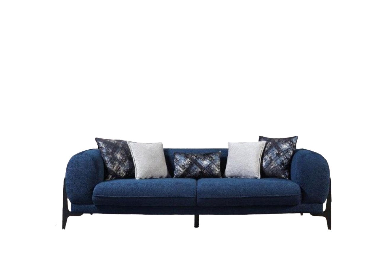 JVmoebel 3-Sitzer Blauer Dreisitzer Couch Moderne Sofas Wohnzimmermöbel Edelstahl, 1 Teile, Made in Europa von JVmoebel