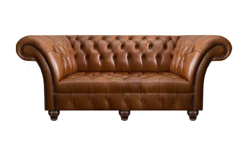 JVmoebel Chesterfield-Sofa Brauner Chesterfield Leder Dreisitzer Wohnzimmer Moderne, 1 Teile, Made in Europa von JVmoebel