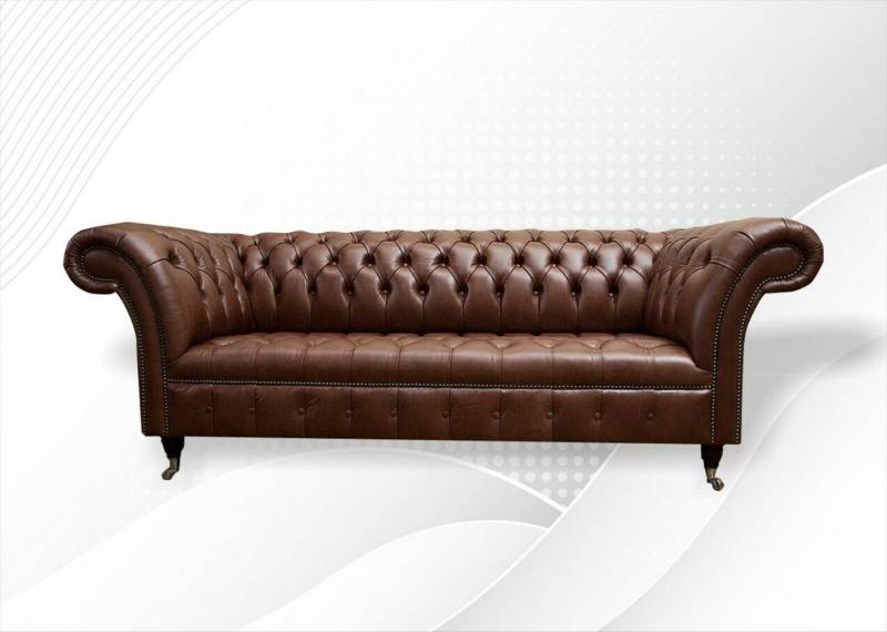 JVmoebel 3-Sitzer Chesterfield Polster Sofas Klassische Leder 3Sitzer 100% Leder Sofort von JVmoebel