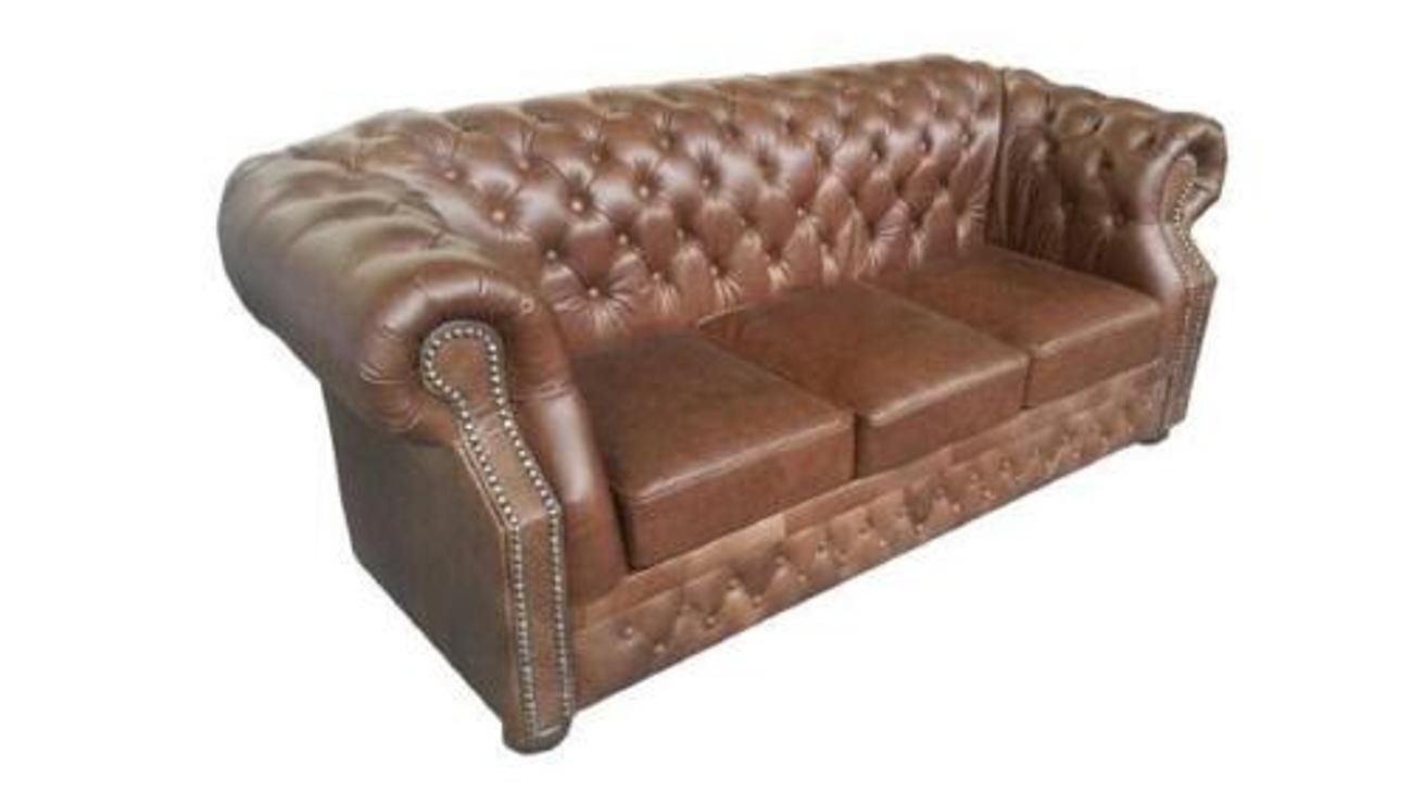 JVmoebel 3-Sitzer »Chesterfield Vintage 100% Leder Couch Polster Ledersofa Sofa 3 Sitzer«, Made in Europe von JVmoebel