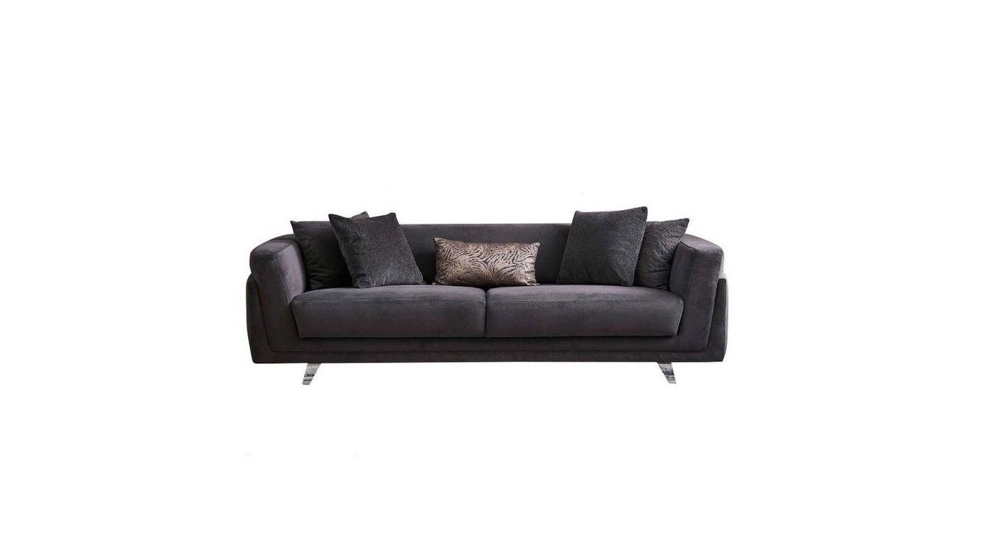 JVmoebel 3-Sitzer Couch mit Bettfunktion Sofa 3 Sitzer Grau Stoff Stoffsofa Dreisitzer, 1 Teile, Made in Europa von JVmoebel