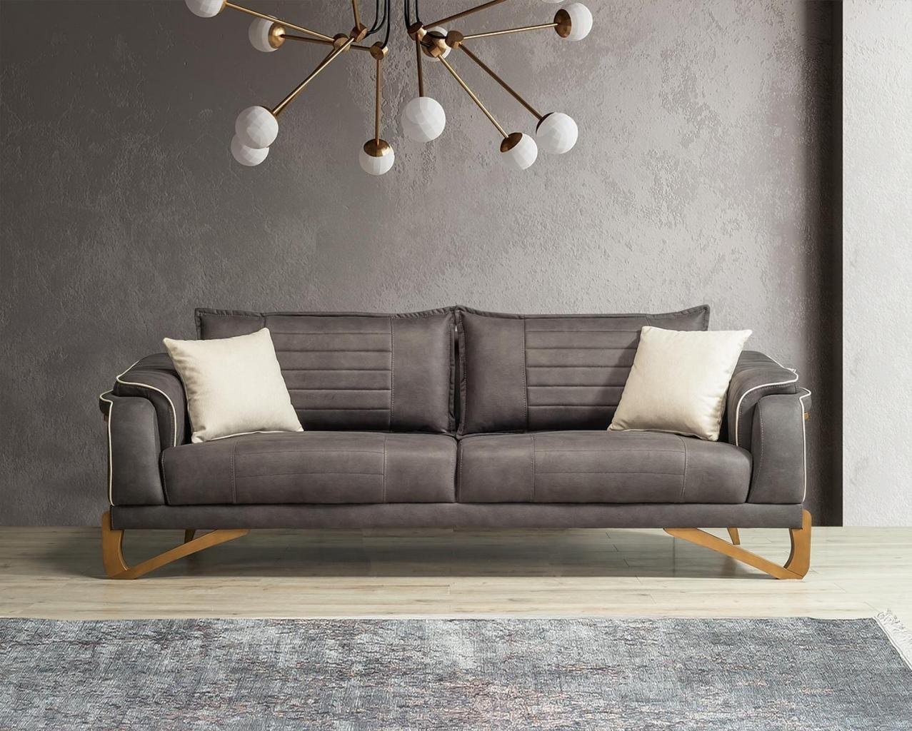 JVmoebel 3-Sitzer Designer Graues Sofa 3-Sitzer Moderner Couch Textil Wohnzimmer, 1 Teile, Made in Europa von JVmoebel