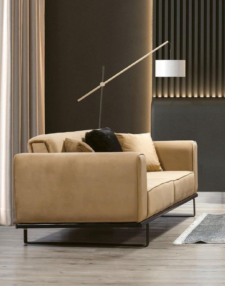 JVmoebel 3-Sitzer Designer Stoffsofa 3-Sitzer Beige Wohnzimmer Sitz Möbel Modern, 1 Teile, Made in Europa von JVmoebel