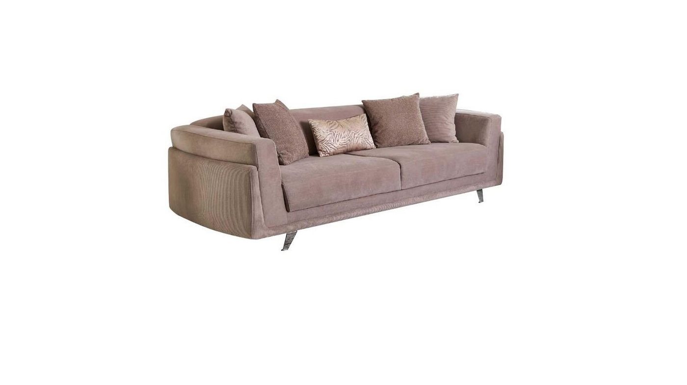 JVmoebel 3-Sitzer Dreisitzer Couch mit Bettfunktion Sofa 3 Sitzer Beige Stoff Stoffsofa, 1 Teile, Made in Europa von JVmoebel