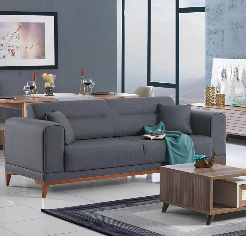 JVmoebel 3-Sitzer Grau Sofa Dreisitzer Couch Sitzmöbel Polster Möbel, 1 Teile, Made in Europa von JVmoebel