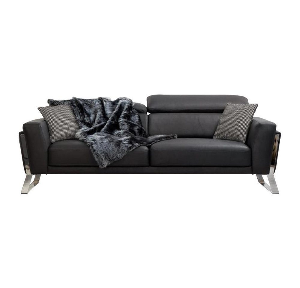 JVmoebel 3-Sitzer Schwarzer Wohnzimmer Dreisitzer Designer Sofa Luxus Leder 3-Sitzer, 1 Teile, Made in Europa von JVmoebel