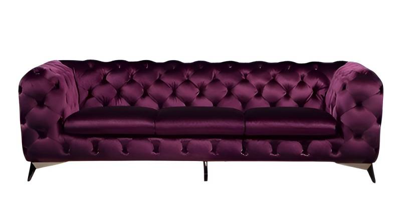 JVmoebel 3-Sitzer XXL Chesterfield Sofa Couch 3-Sitzer Lila Textil Polsterung, 1 Teile, Made in Europe von JVmoebel