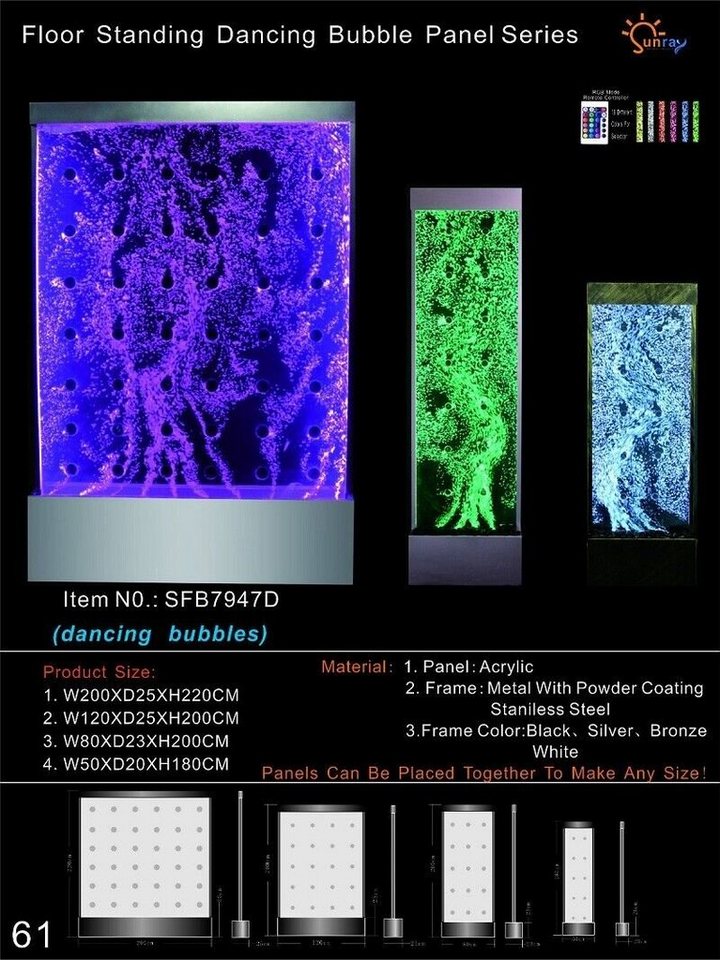 JVmoebel 3D Wandpaneel, Wassersäule wasserwand Wasserfall Led Luxus Einrichtung Trennwand von JVmoebel