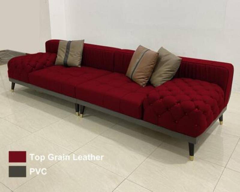 JVmoebel 4-Sitzer Chesterfield Big Sofa Möbel Couch Polster Sofas Sofa 4 Sitzer Rot, Made in Europa von JVmoebel