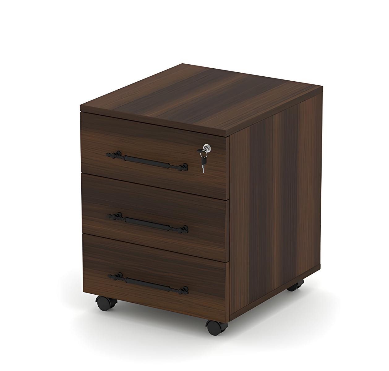 JVmoebel Rollcontainer Brauner Holz Büroschrank Kommode mit Schubladen für Schreibtisch, Made in Europe von JVmoebel