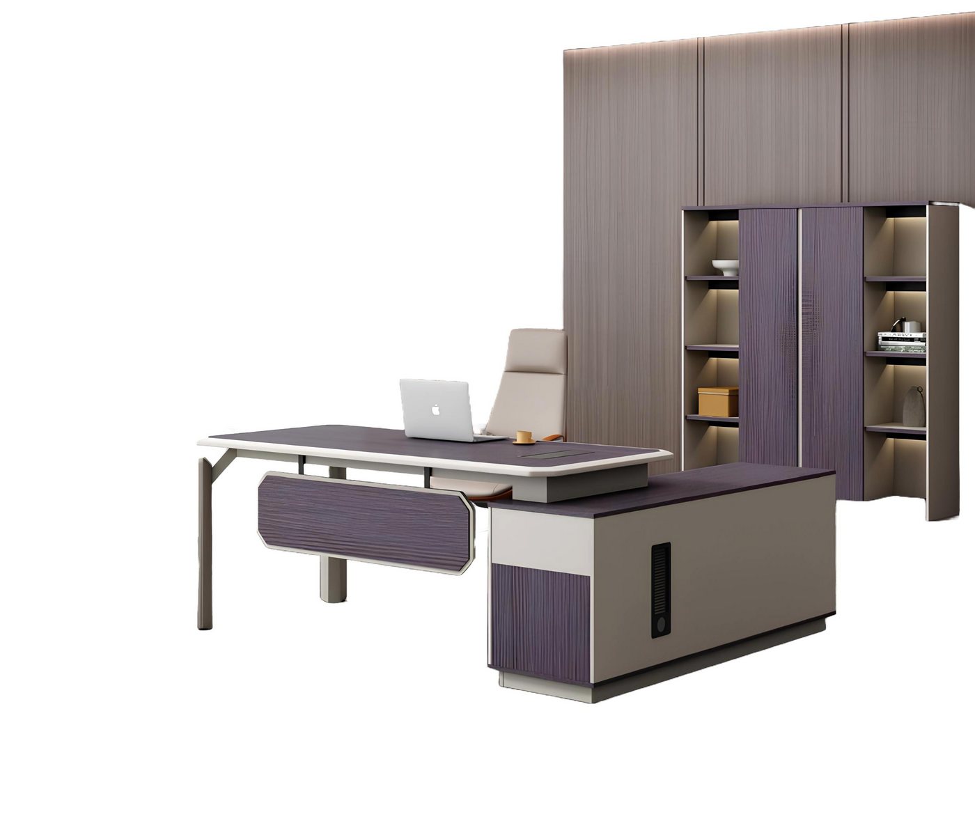 JVmoebel Aktenschrank Designer Eckschreibtisch mit Aktenschrank Büro Möbel Chefzimmer (Eckschreibtisch + Aktenschrank) Made in Europa von JVmoebel