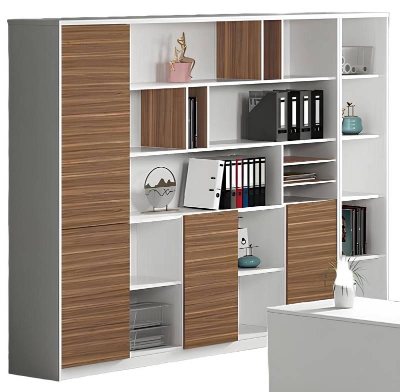 JVmoebel Aktenschrank Bücherregal Regale Schrank Büro Möbel Schränke 240cm Holz neu Weiß Made in Europa von JVmoebel