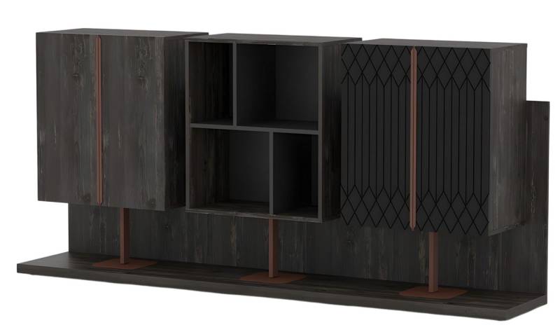 JVmoebel Aktenschrank Moderner Büroschrank aus Holz in Grau - Büroregale & Aufbewahrung Made in Europe von JVmoebel
