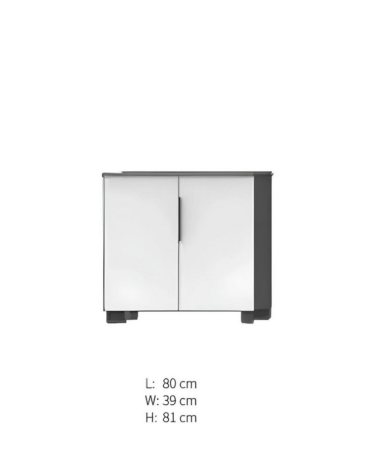 JVmoebel Aktenschrank Weißer Holzschrank mit Regalen für Büro und Wandmontage (1-St., 1x Schrank) Made in Europa von JVmoebel
