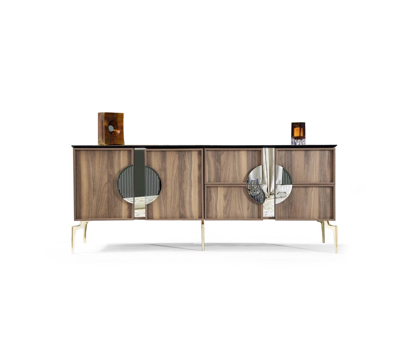 JVmoebel Anrichte Anrichte Sideboard Luxus Designer Holz Regal Schrank Möbel Braun (1 St., 1x Anrichte), Made in Europa von JVmoebel