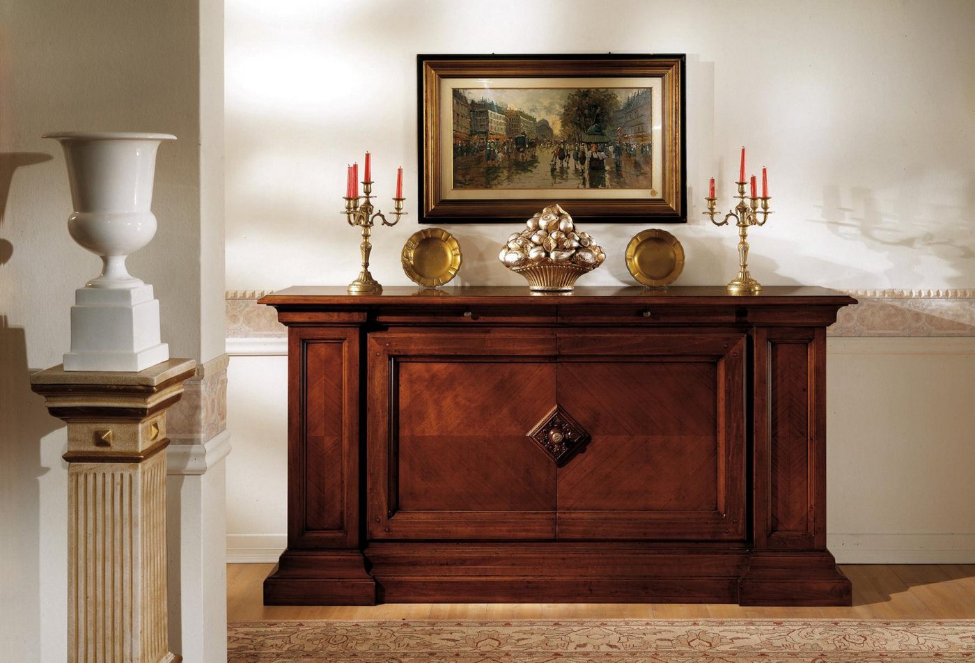 JVmoebel Anrichte Antike Anrichte Kommode mit Glasfront in Braun (Anrichte), Made in Europa von JVmoebel