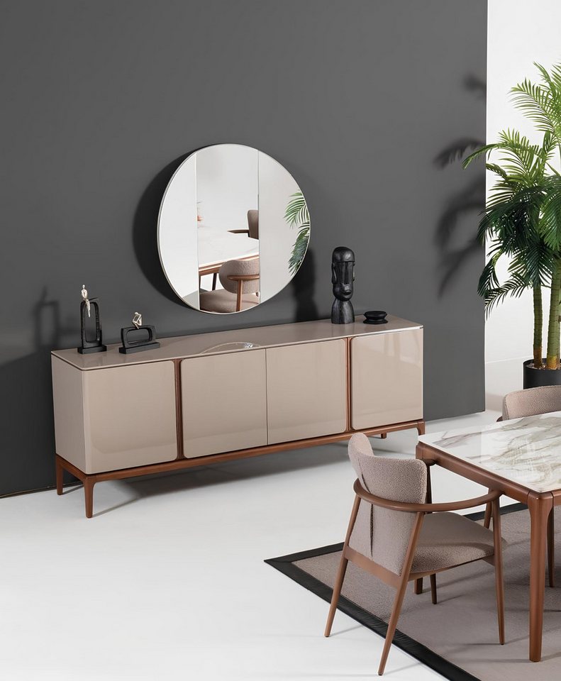 JVmoebel Anrichte Elegante Kommode im Hochglanz-Design in Taupe, Sideboard (2 St), Made in Europa von JVmoebel
