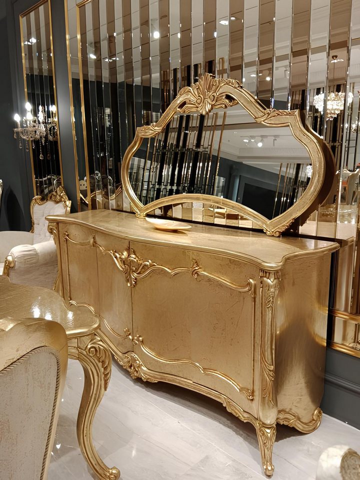 JVmoebel Sideboard Exklusive Holzkommode mit Spiegel - Stilvolle Anrichte (2 St., Anrichte mit Spiegel), Made in Europa von JVmoebel