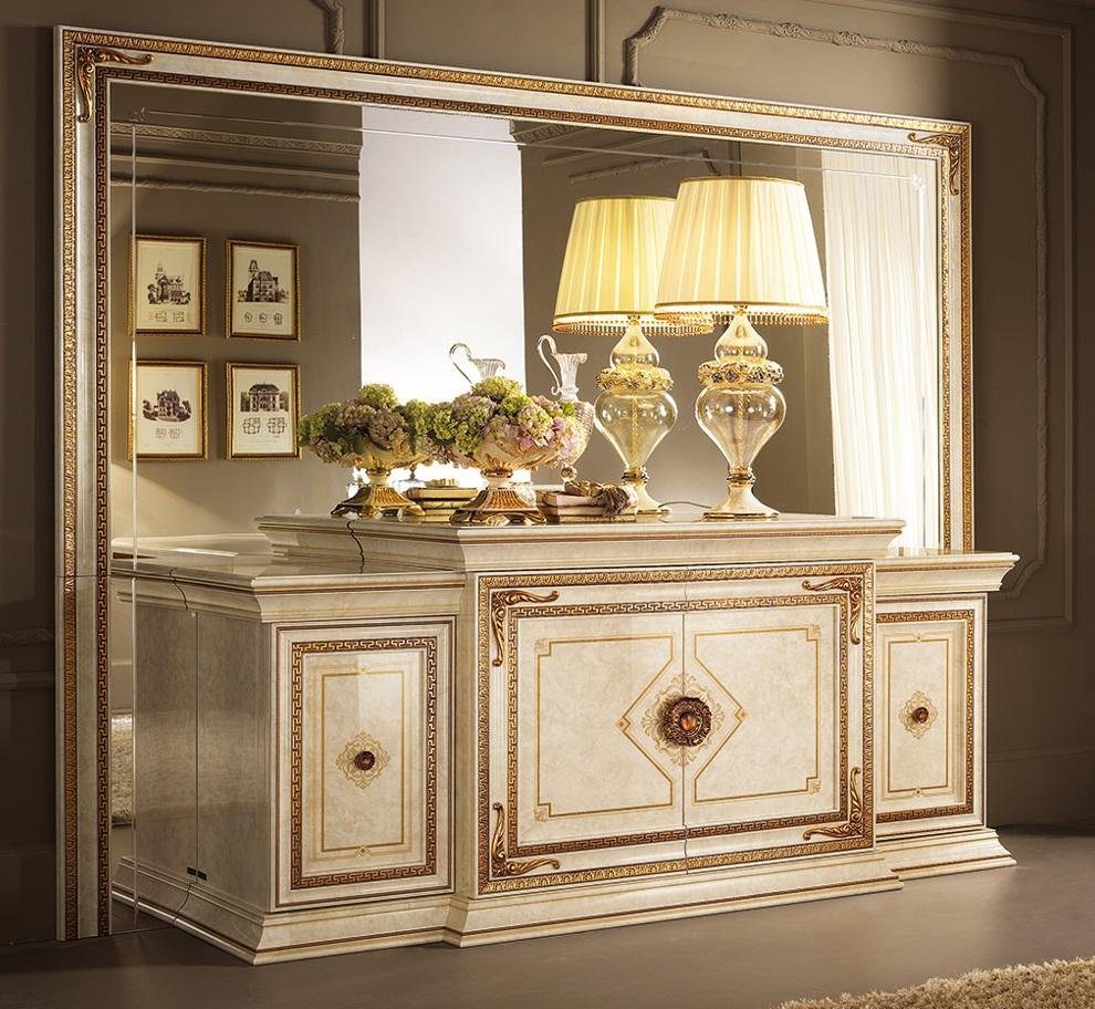 JVmoebel Anrichte Klassische Kommode Anrichte mit Spiegel Sideboard Italienische Möbel von JVmoebel