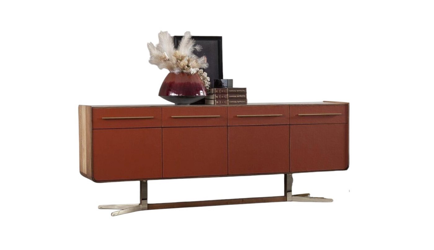 JVmoebel Anrichte Orangene Anrichte Schubladen und Einlegeböden Kommoden Sideboard (1 St., 1x Anrichte), Made in Europa von JVmoebel