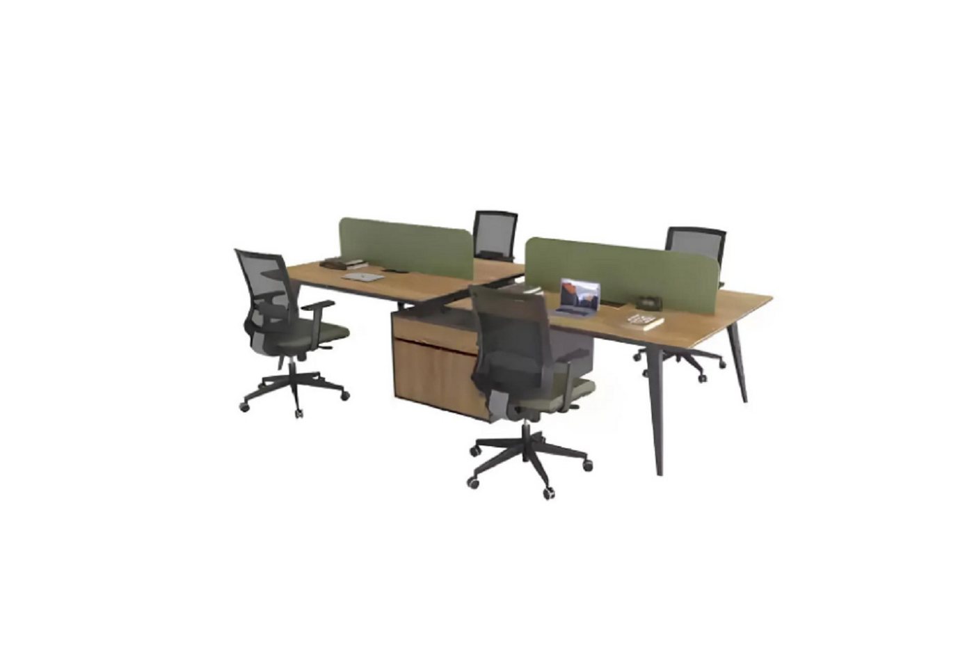 JVmoebel Arbeitstisch Bürogruppe für 4 Personen - Moderne Schreibtische Schreibmöbel (1-St., 1x Arbeitstisch), Made in Europa von JVmoebel