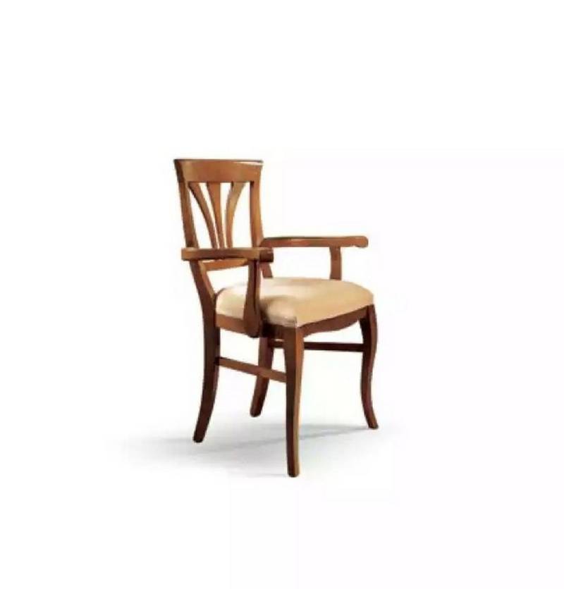 JVmoebel Armlehnstuhl Beiger Holzstuhl für Esszimmer – Design Polsterstuhl Neu (1 St), Made in Europa von JVmoebel