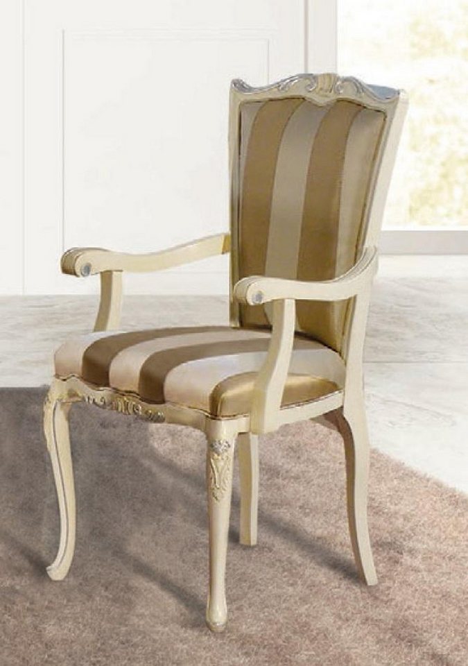 JVmoebel Armlehnstuhl Bequemer Einzelstuhl aus Holz, italienisches Design in Beige, Made in Europa von JVmoebel