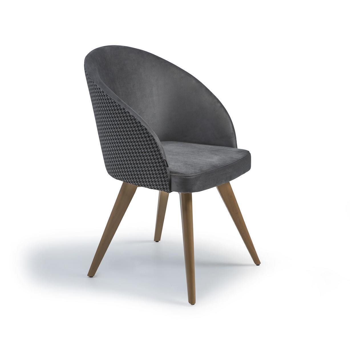 JVmoebel Armlehnstuhl Designer Luxus Esszimmer Stuhl mit Armlehnen Grau Modern Polstersitz (1 St), Made in Europa von JVmoebel