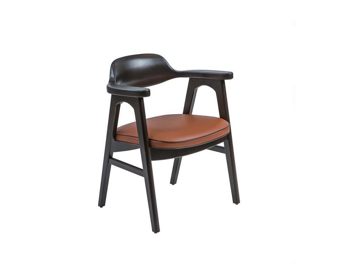 JVmoebel Armlehnstuhl Esszimmer Stuhl mit Armlehnen Schwarz Holzstuhl Möbel Design Sitz (1 St), Made in Europa von JVmoebel