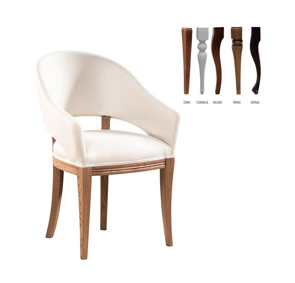 JVmoebel Armlehnstuhl Klassischer gepolsterter Stuhl aus Textil und Leder, Made in Europa JVmoebel Armlehnstuhl Klassischer gepolsterter Stuhl aus Textil und Leder, Made in Europa von JVmoebel