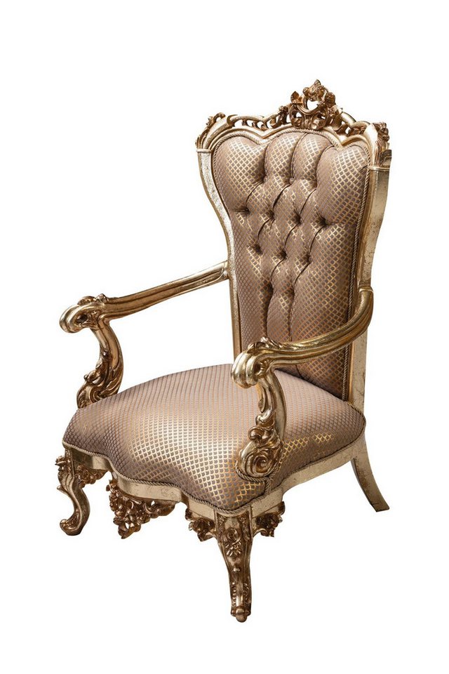 JVmoebel Armlehnstuhl Luxuriöser Sessel im klassischen Design für das Wohnzimmer in Gold (1 St), Made in Europa von JVmoebel